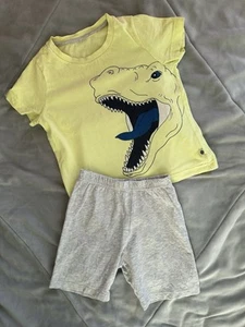 Sanetta Baby Jungen kurzer Schlafanzug 2-tlg. Dino gelb grau Gr. 92 - Bild 1 von 1
