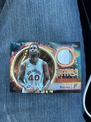Harrison Barnes 2025-25 Topps Swish & Stitch Relics Orange Holo Foil /25 Relic - Image 1 of 2