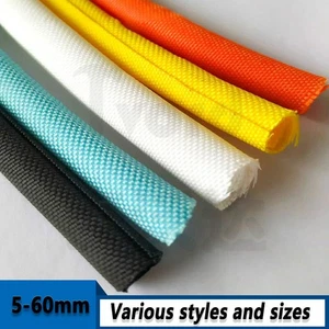 Split Braided Sleeving Tube Cable Wire Sheath Flame Retardant Insulation 5-60mm - Picture 1 of 5