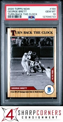 2020 TOPPS NOW TURN BACK THE CLOCK #194 GEORGE BRETT HOF POP 5 PSA 10 - Image 1 of 3