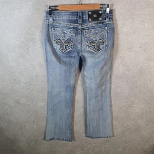 Vintage Miss Me Bootcut Flared Y2K Jeans Damen W27 blau bestickt - Bild 1 von 8