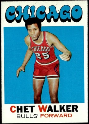 1971-72 Topps #66b Chet Walker Yellow Extends to Bottom of Card E1 - Image 1 of 2