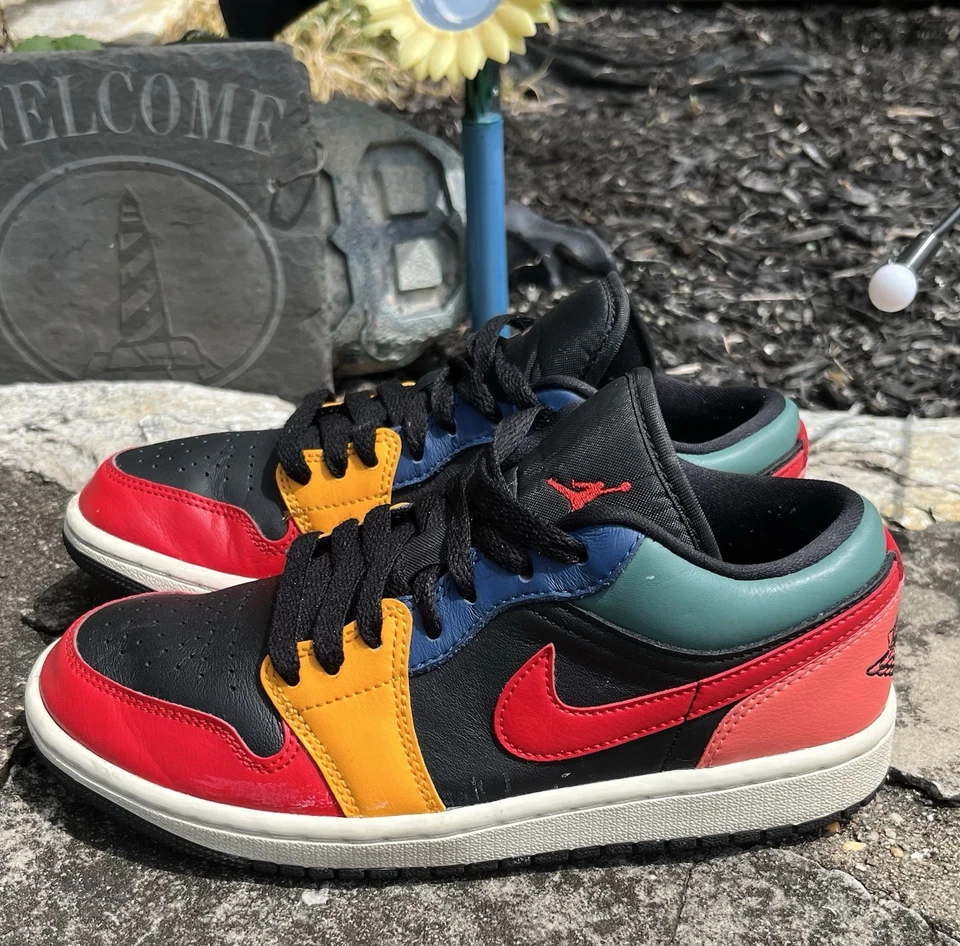 Size 6 - Air Jordan 1 SE Low Black Multi-Color W - Image 1 of 4