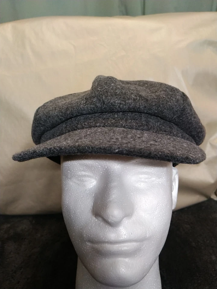 Boné Newsboy algodão/lã 8 canais chapéu plano tamanho único serve para a maioria cinza escuro - Imagem 1 de 3