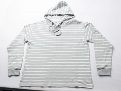 Maurices Women's French Terry Striped Pullover Hoodie JL3 Green Large NWT - Image 1 of 3