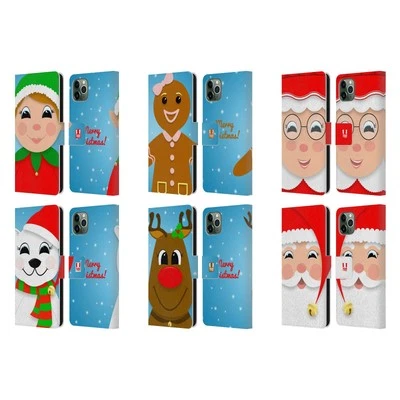 HEAD CASE DESIGNS JOLLY CHRISTMAS LEATHER BOOK CASE FOR APPLE iPHONE PHONES - Image 1 of 4