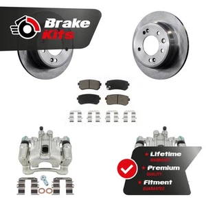 Rear Disc Brake Caliper Rotor & Ceramic Pad Kit For 2010-2015 Hyundai Tucson FWD - Picture 1 of 1