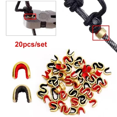 20X Archery String Nocking Points Brass Nock Buckle Clips Bow String Protecter - Image 1 of 4