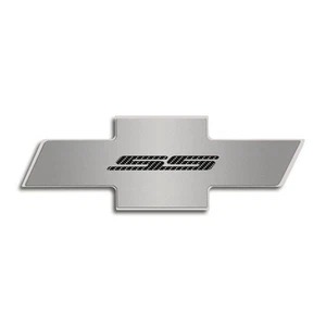 Hood Badge Black C-Fiber 'SS' Inlay for 2010-15 Camaro [Stainless|fits OEM Pad] - Picture 1 of 3