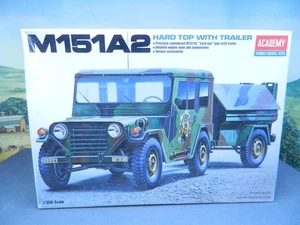1/35 Kit Academy #13012 US ARMY M151A2 HARD TOP with TRAILER New in Open Box - Picture 1 of 3