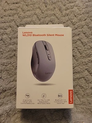 Lenovo WL310 Wireless Bluetooth Ergonomic Silent Mouse,  Adjustable DPI - Image 1 of 3