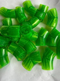 LEGO NEW-# 5489- TRANS BRIGHT GREEENBRICK ROUND 2 X 2 D.45 DEGREE ELBOW-5 PIECES