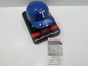 EVAN CARTER TEXAS RANGERS SIGNED Rawlings Mini Batting Helmet JSA COA - Picture 1 of 6