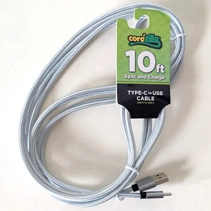 Cordzilla 10 ft USB-A To USB-C Cable Sync and Charge Free Shipping - Picture 1 of 2