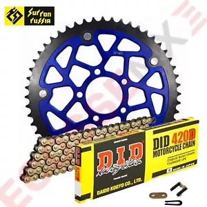 SURRON LIGHT BEE LBX CHAIN SPROCKET KIT DID CHAIN DUAL RING REAR SPROCKET BLUE - Picture 1 of 4