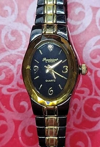 Reloj de cuarzo Precision by Gruen negro y dorado batería nueva funciona muy bien en muy buena condición - Imagen 1 de 10
