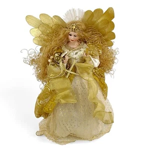 Topper de árbol de Navidad ángel de porcelana de fibra óptica vintage  - Imagen 1 de 12