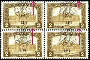 Hungría rumana 1919 CLUJ PARLAMENTO 2 LEI MNH, OG GENUINO Bl4, desplazado - Imagen 1 de 2