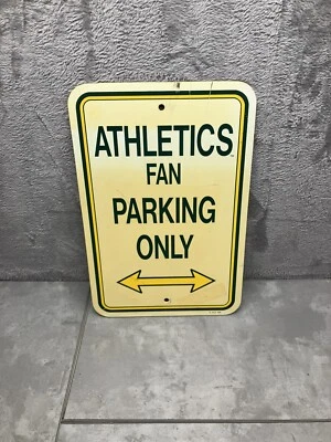 Vintage 1988 Athletics Parking Sign Plastic MLB Oakland A’s 13in X 10in Fan - Image 1 of 4