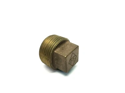 FF Squared Head Pipe Plug Rough Brass 1" - Image 1 of 3