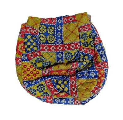 Bolso sin asas vintage hecho a mano acolchado boho hippie bolso a presión años 60 MCM flor Foto 1 de 4