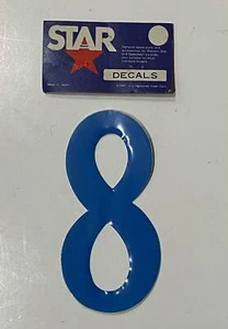 NOS BMX Motocross number plate number 8 Blue vintage oldschool Star brand - Foto 1 di 1