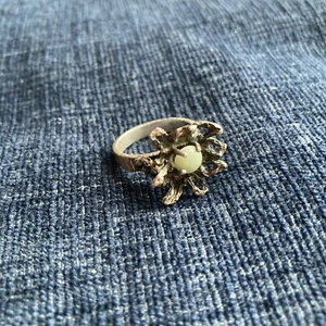 vintage sterling silver jade modernist ring - Picture 1 of 9