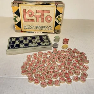 Vintage Milton Bradley Lotto Spiel #4351 Kreuzstich Muster Box  - Bild 1 von 22