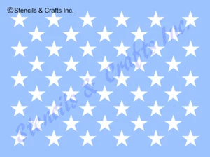 1.10" STAR "50 STARS" STENCIL PATRIOTIC PAINT CRAFT TEMPLATE ART NEW 9" x 12" - Picture 1 of 1