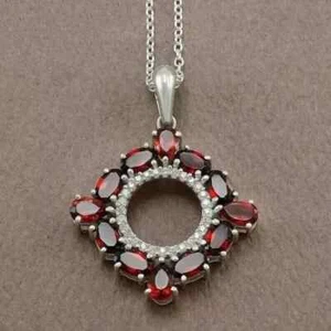 Women's Fancy Pendant 14K White Gold Plated 18" 2.10Ct Round Lab Created Diamond - Picture 1 of 5