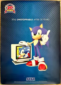 Sonic 20th Anniversary RARE 59cm x 84cm Promotional Poster - Picture 1 of 1