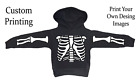 Toddler Black Hoodie No Pockets All Sizes Horror Halloween Human Ribs Skeleton