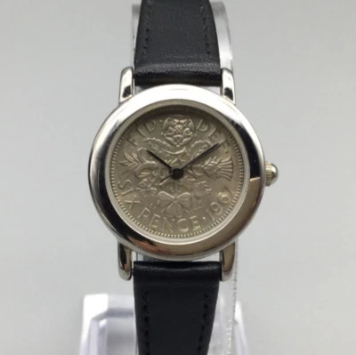 Peers Hardy Six Pence Watch Women 24mm Silver Tone Leather Band New Battery - Image 1 of 4