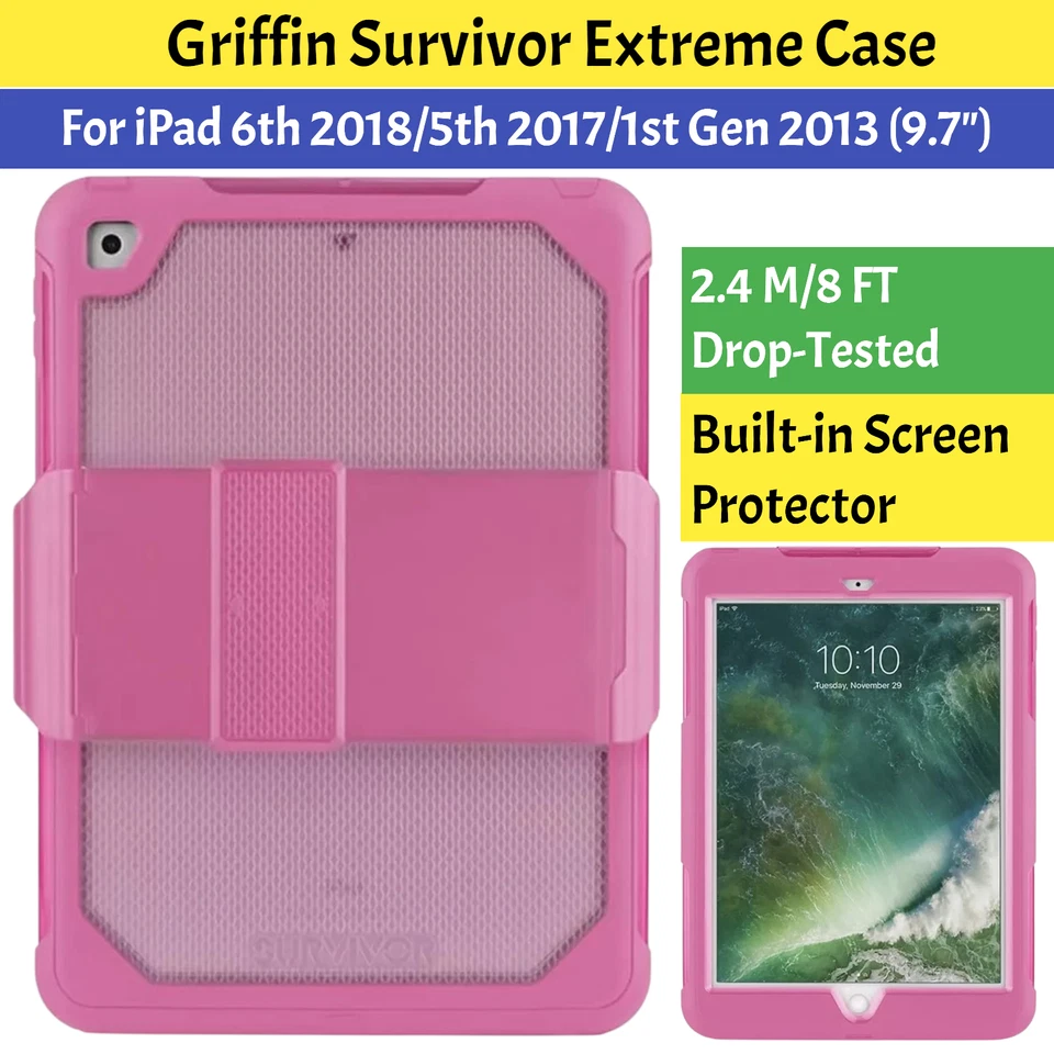 Griffin iPad 6th/5th/Air 1st Generation Case 9.7-inch 360 Kids Shockproof Cover - Image 1 of 4