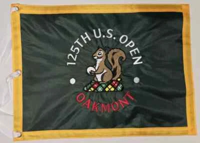 2025 Novo Oakmont Country Club 125º EUA Aberto Bordado Bandeira de Golfe Verde Caçador - Imagem 1 de 4