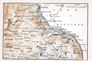 Lago Maggiore Stresa Baveno 1906 picc mappa orig. Gignese Vezzo Vedasco Carciano - Picture 1 of 1