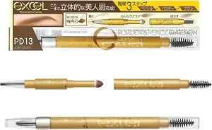 excel Powder & Pencil Eyebrow EXPD13 Ash Gray Eyebrow Brush Pencil Natural - Picture 1 of 8