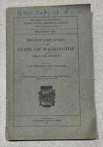 1911 Results of Spirit Leveling State of Washington 1896-1910  108 Pg Book (B74) - Picture 1 of 15