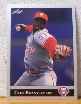 COOL BASEBALL CARD FROM VINTAGE PACK LEAF 1992 PHIL.  PHILLIES CLIFF BRANTLEY - Image 1 of 2