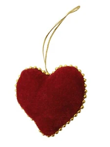 (01441-34565) LOTE 2 COLGANTES NAVIDAD CHRISTMAS FELPA CORAZON ROJO SAN VALENTIN - Picture 1 of 1