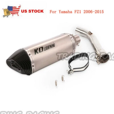 Mid Pipe For Yamaha FZ1 2006-15 Slip-on 2.0"inch Motorcycle Exhaust Tips Escape - Image 1 of 4