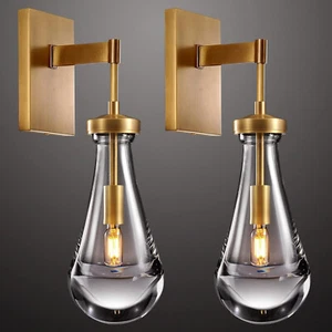 Dimmbare Regentropfen Wandleuchter Messing Wandleuchter Gold 2er Set - Bild 1 von 4