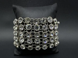 Crystal Vintage Bracelet Extra Wide 7” Long - Picture 1 of 9