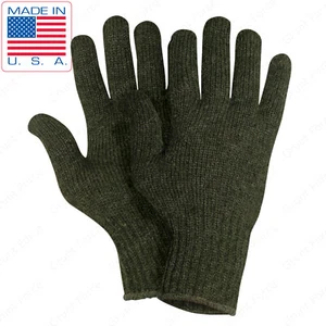 Olive Drab Wool Blend Glove Liner US Made - Winter Weather Blank Military Gloves - Picture 1 of 3