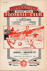 Liverpool v Manchester City (FA Cup) 1955/1956 - Escaso número medio semana tarde - Imagen 1 de 1