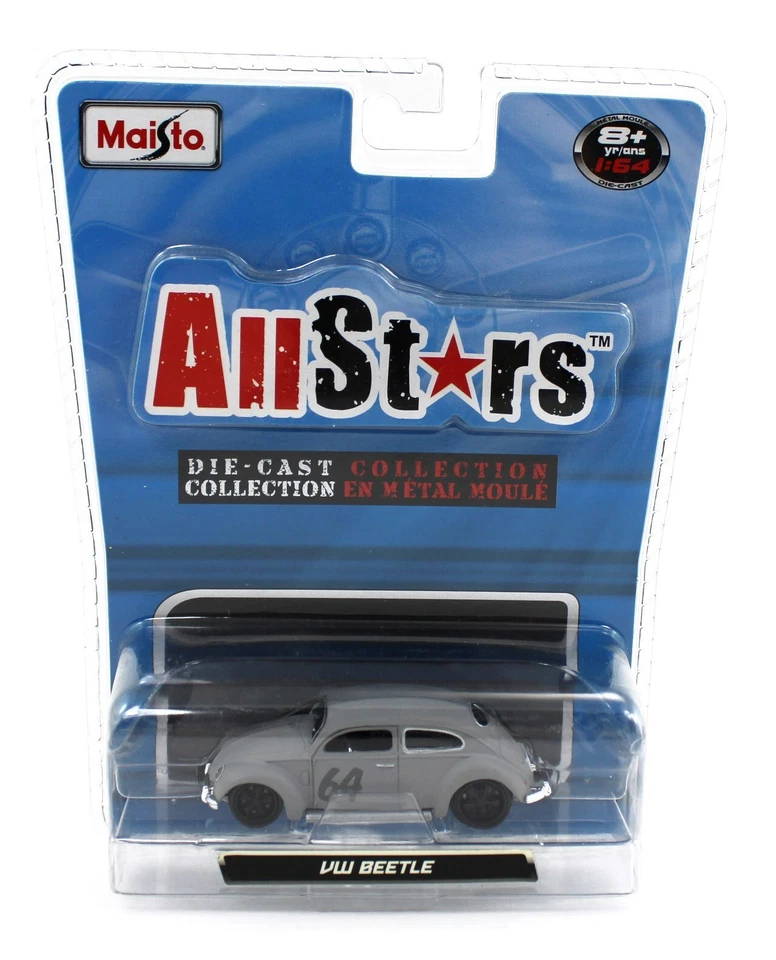 1:64 Maisto ALLSTARS - Grey #64 Volkswagen VW Bug Beetle *NIP* - Image 1 of 1
