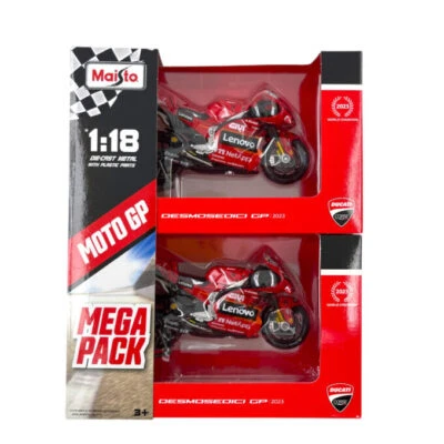 Set Modellini Moto GP Maisto 1/18 Ducati Desmosedici GP 2023 Team Lenovo #1 F... - Immagine 1 di 2