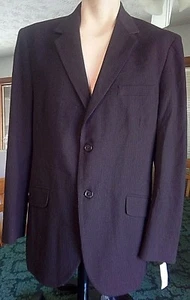 Herren Anzug Jacke Mantel 42 R Regular Anthrazit Grau Nadelstreifen 70% Polyester UVP 65€ - Bild 1 von 3