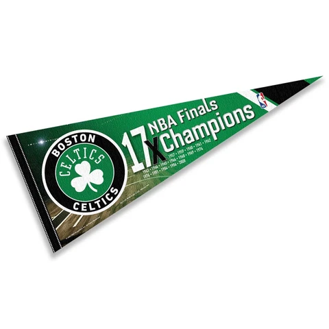 Boston Celtics 17 Time Champions Full Size Pennant Flag Banner Cover