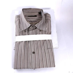 Joseph Abound Shirt Button Down Collar L Tan Stripe - Picture 1 of 3